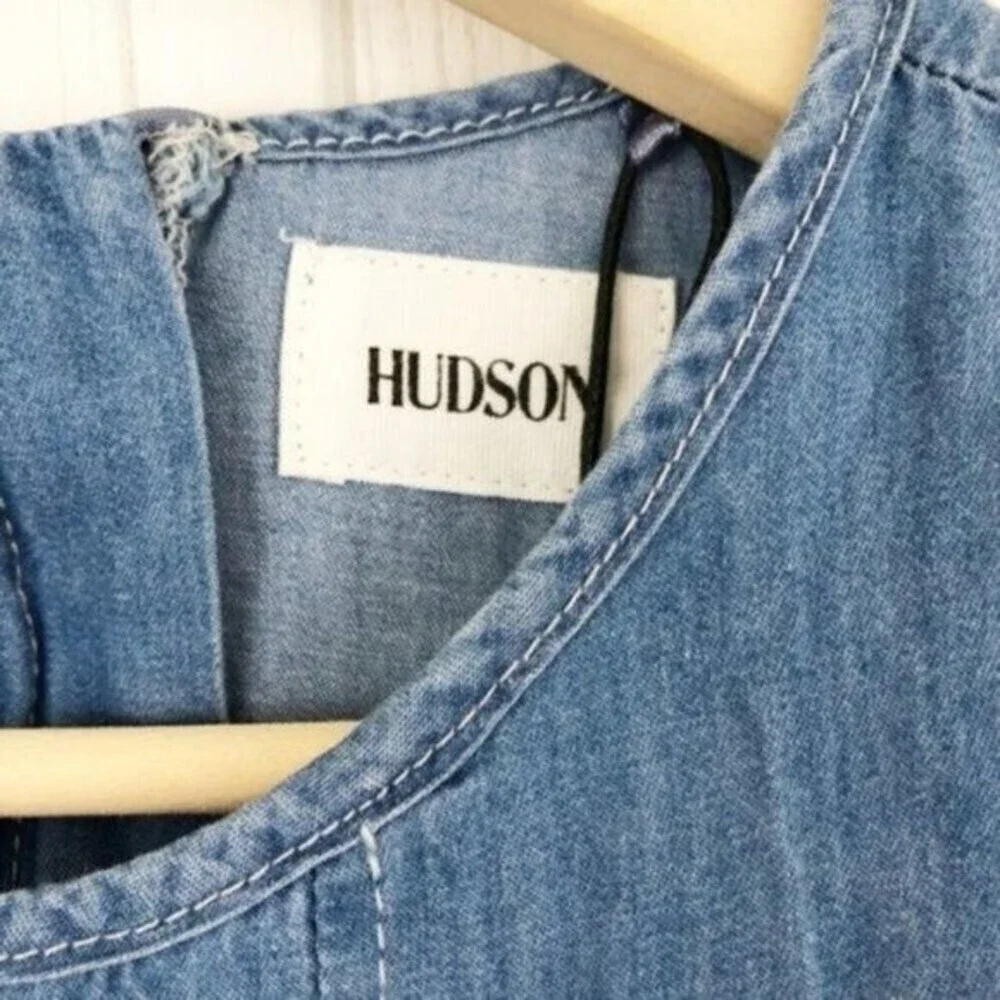 HUDSON Jeans Girls Lulu Lace-Up Chambray Dress